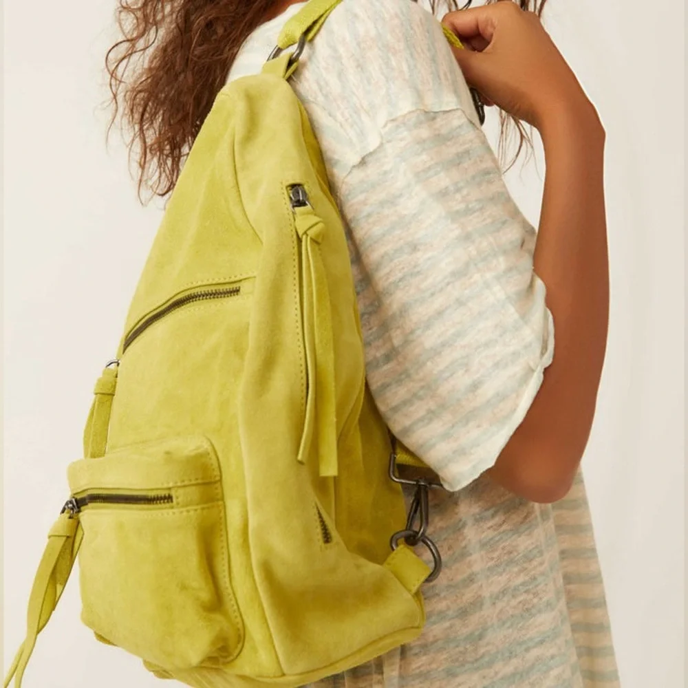Free People Oxford Suede Sling Bag in Lime Green - Picture 9 of 9